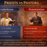 Priests vs pastors comparison infographic
